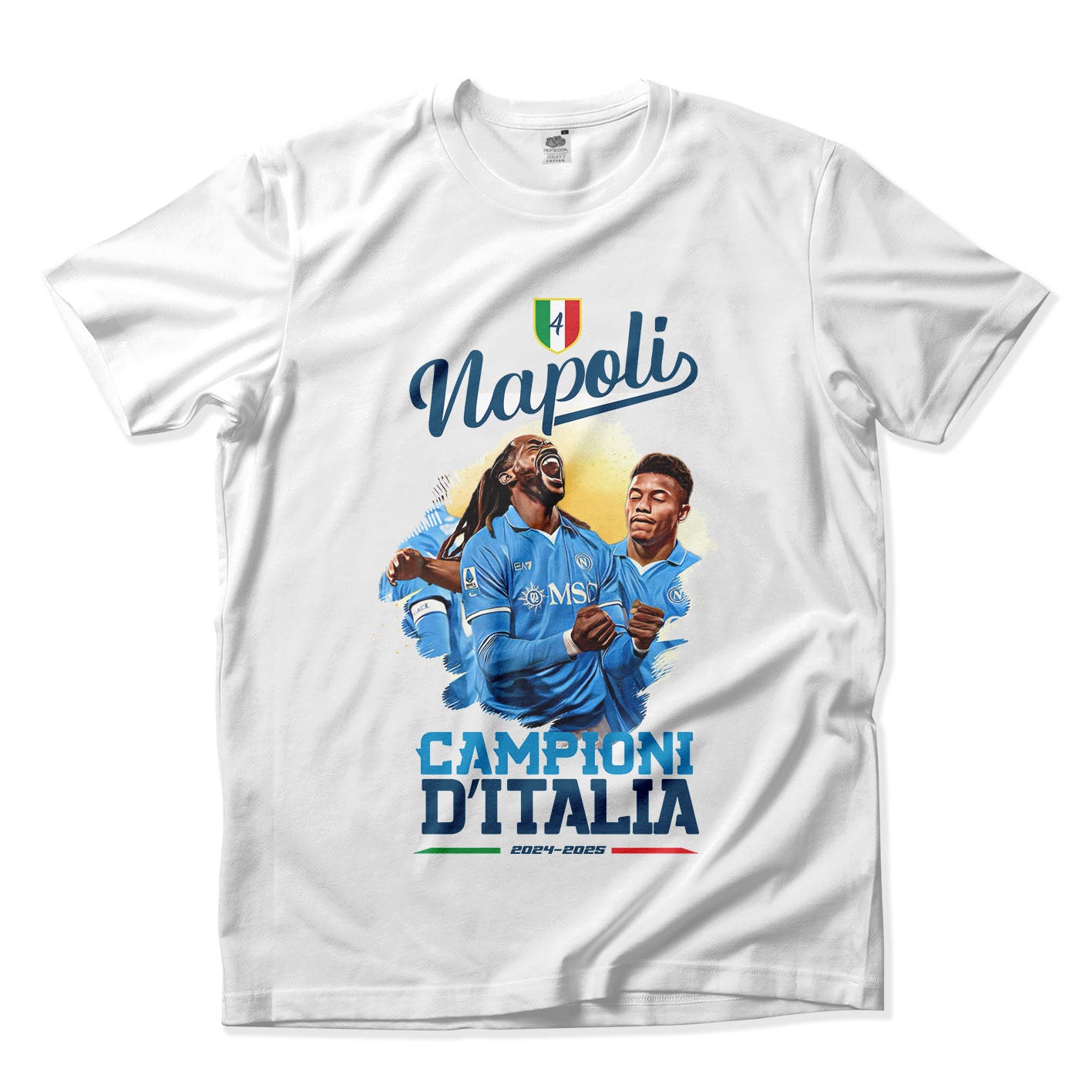 Maglietta Scudetto 2024 Campioni D'Italia – T-Shirt Per Tifoso – Colori Nero E Azzurri – Milano – Personalizzabile In Taglia