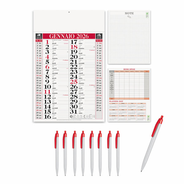 100 Calendari Olandesi Classic 2026 personalizzati + 100 Penne Bi-Bud personalizzate