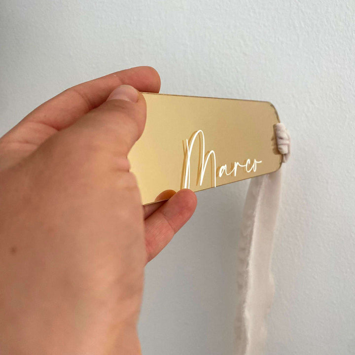 Segnaposti Matrimonio / Segnalibri in plexiglass specchio. Set 10 pz.