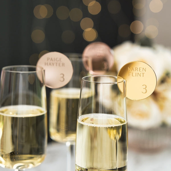 Segnaposti matrimonio per bicchieri personalizzati / plexiglass specchio