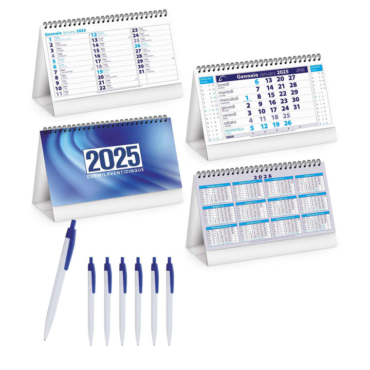 100 Calendari da tavolo personalizzate + 100 Penne Bi-Bud personalizzate
