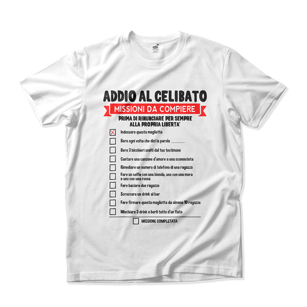 T-shirt Addio al Celibato"Missioni da compiere"