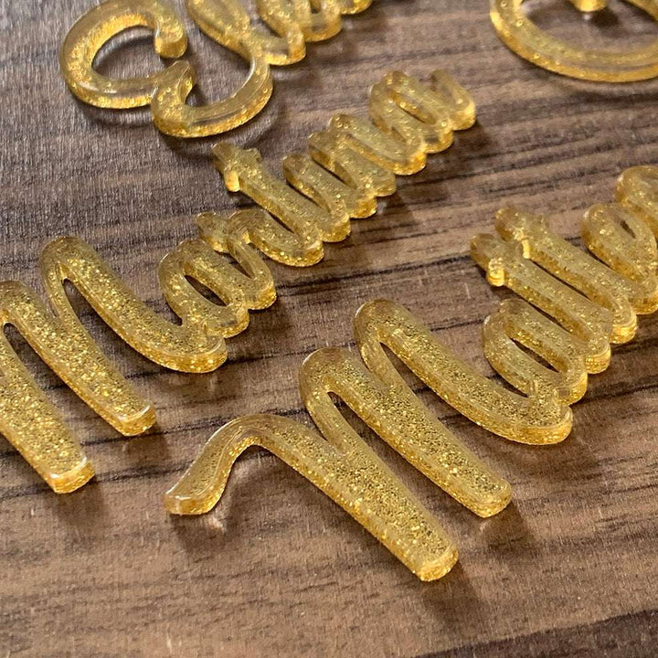 Nomi in Plexiglass Glitter Oro / segnaposti