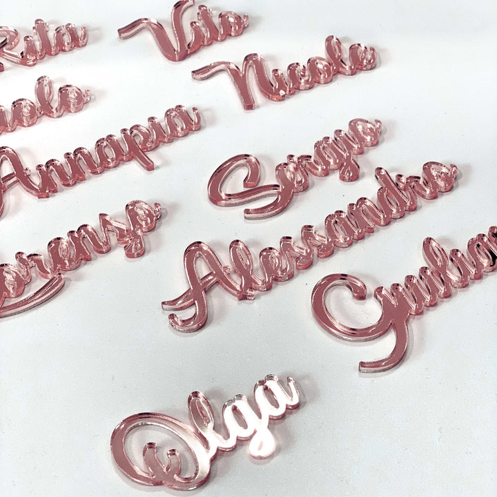 Segnaposti  in plexiglass oro per matrimonio
