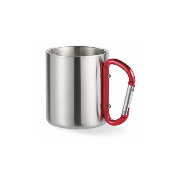 Tazza in metallo personalizzabile con moschettone