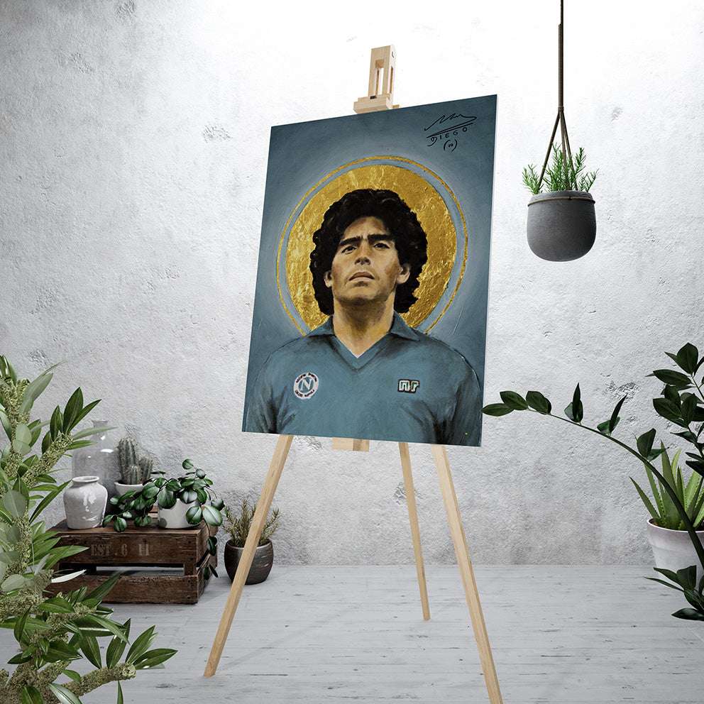 Poster Su Tela Di Diego Maradona 60x90 Cm – Decorazione Murale Per Camera, Ufficio O Regalo