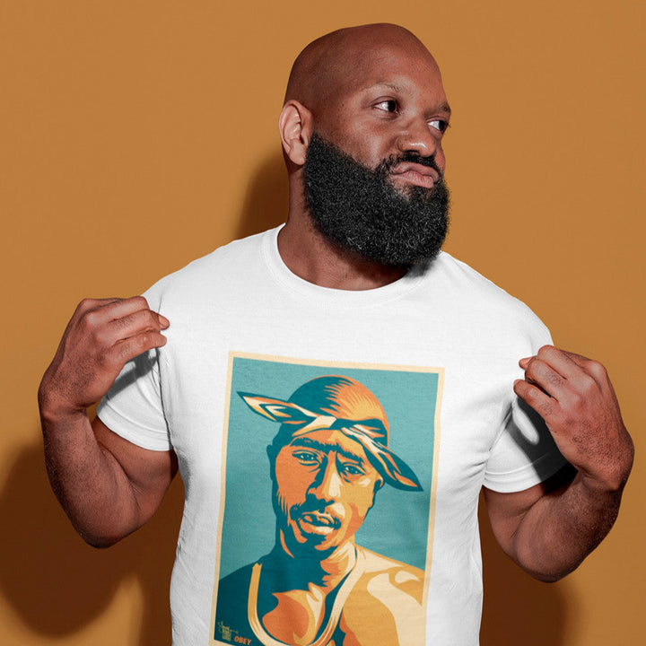 maglia bianca con stampa tupac