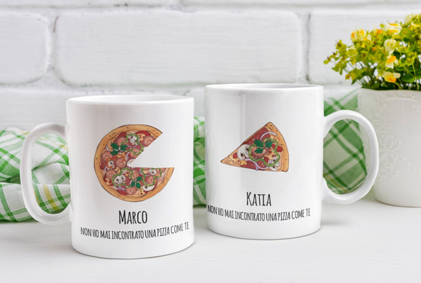 Pair of Valentine's Day Mugs "Pizza like you" 