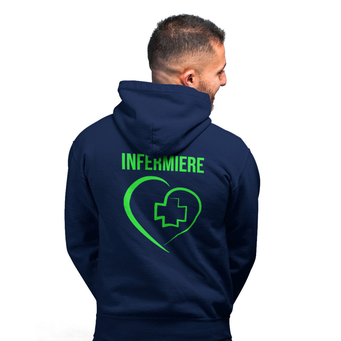 Felpa Infermiere Unisex Heart Cappuccio e Zip Blackberries Officine Grafiche