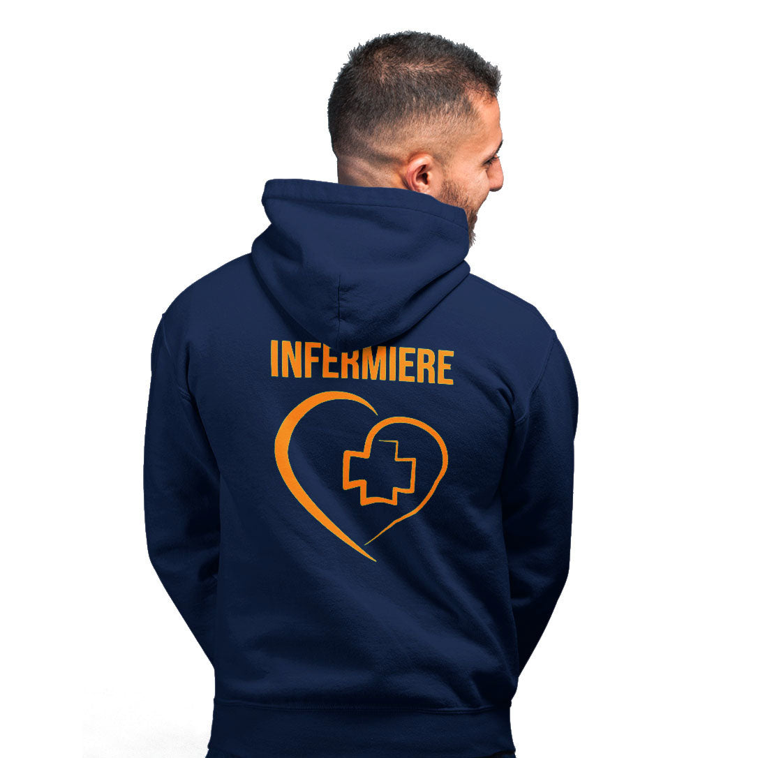 Unisex Nurse Sweatshirt "Heart" - Hood and Zip 