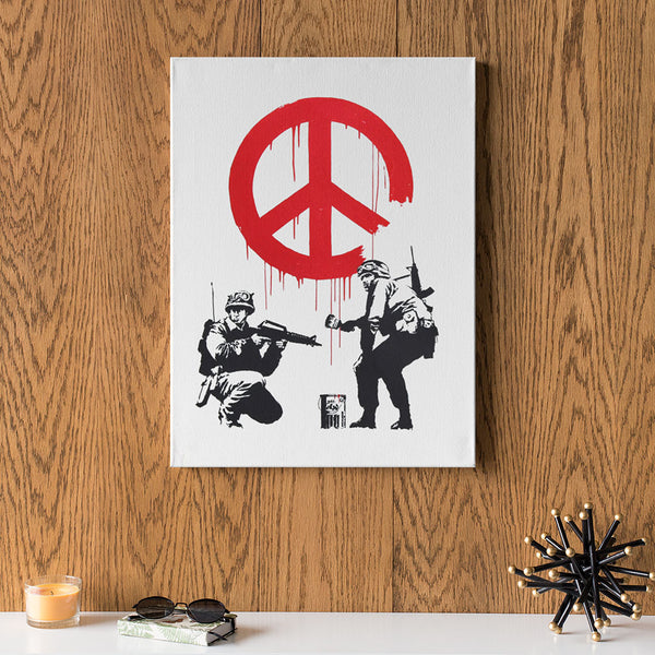 Banksy canvas painting "Soldiers"