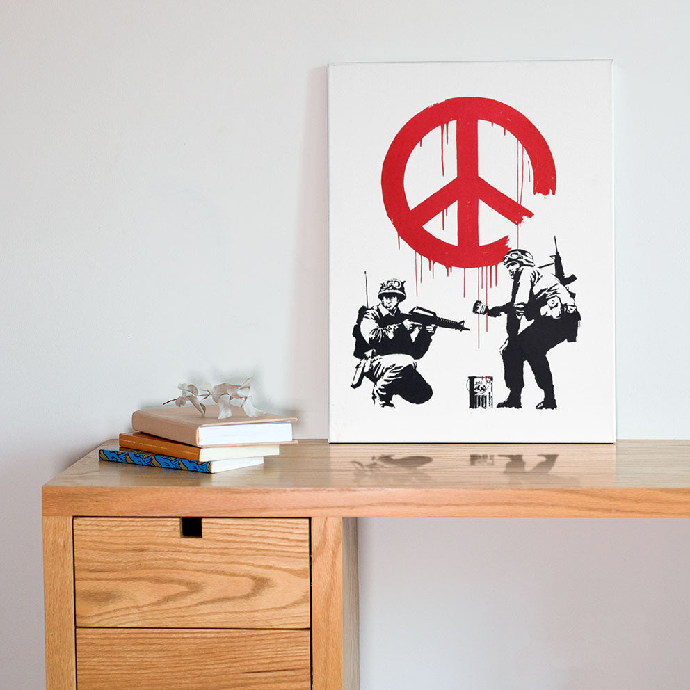 Banksy canvas painting "Soldiers"