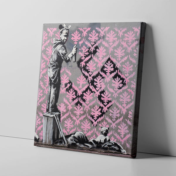 Banksy canvas painting "Little Decorator"