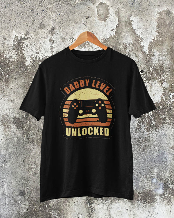 T-shirt papà "Daddy Level Unlocked"