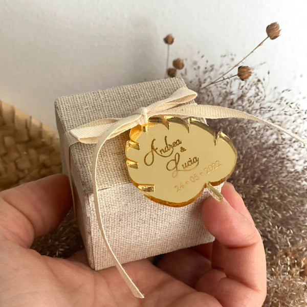 Tag in plexiglass per bomboniere matrimonio / per sacchetti o confezioni confetti