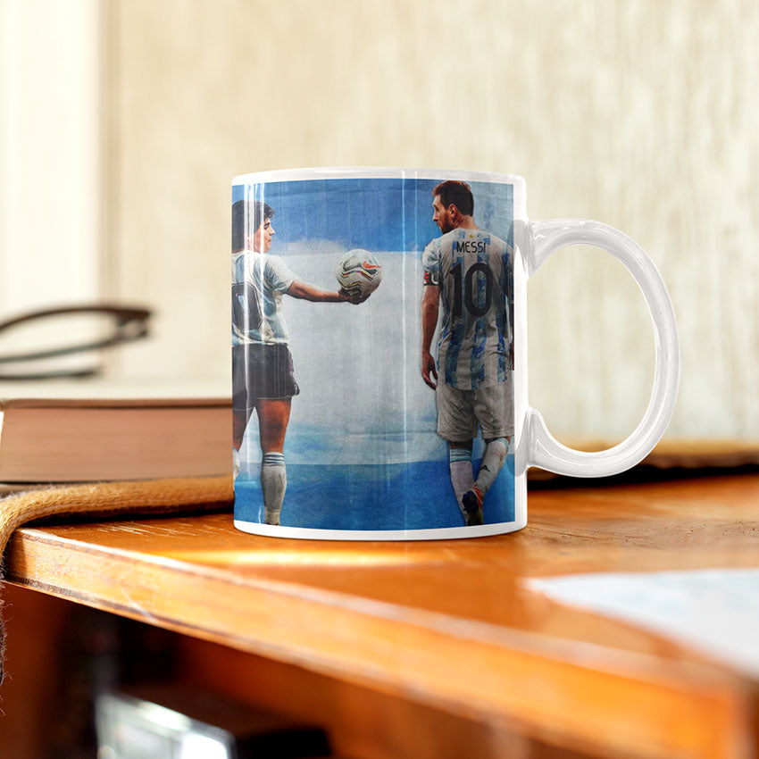 Messi Maradona mug 
