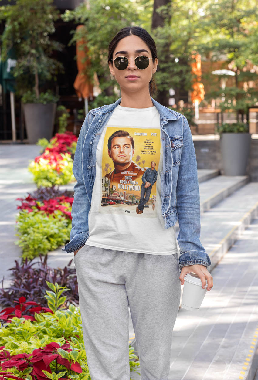 T-shirt  locandina "once upon a time in hollywood"